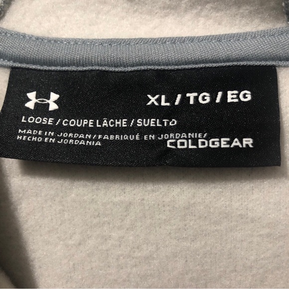 Under Armour Coldgear Hoodie Women XL Gray Jersey Embroidered Logo Activewear - Picture 5 of 8